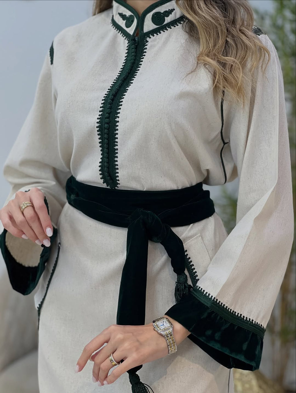 ✨ Caftan en Lin Élégant – Intemporalité &amp; Raffinement