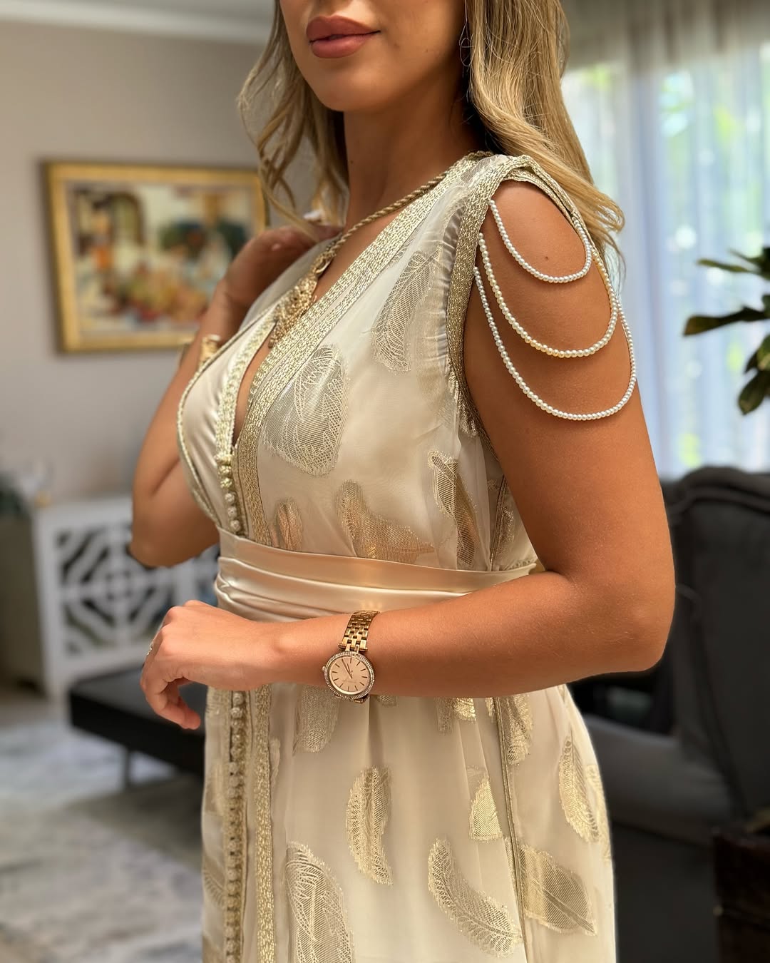 🌟 Caftan Luxe Doré – Élégance Orientale