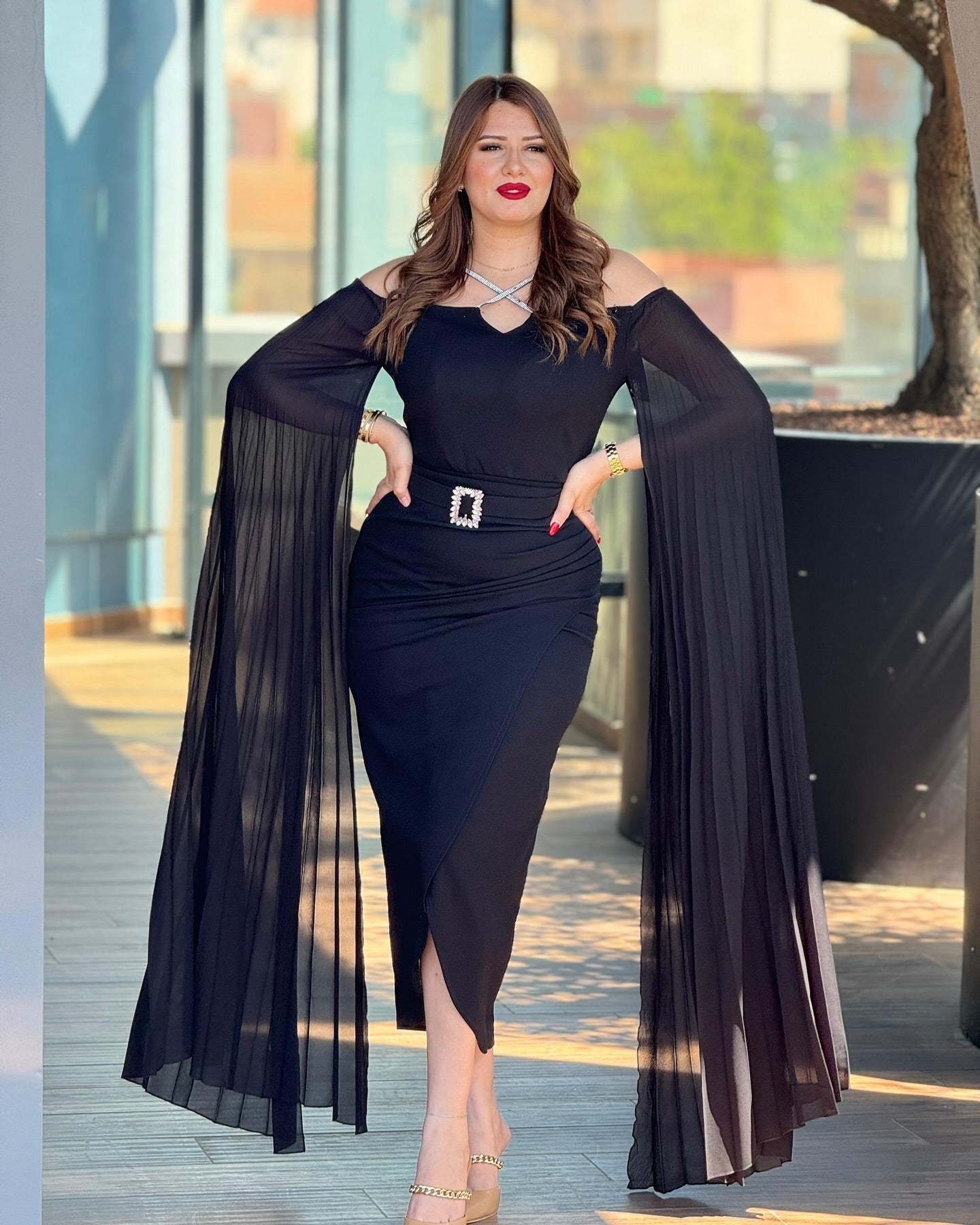 🖤 Royal Elegance Dress – Black Edition