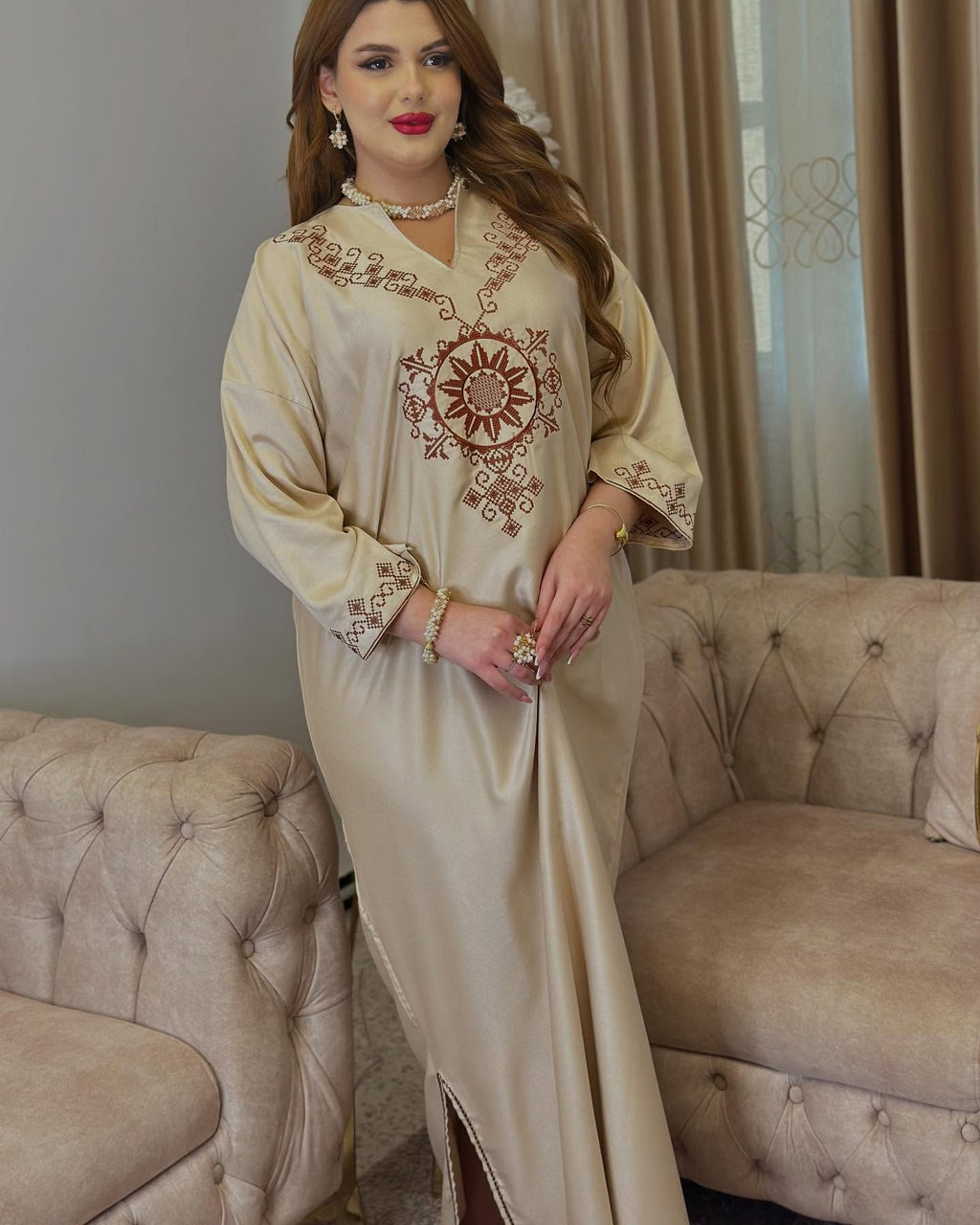 ✨ Caftan Élégance Dorée ✨