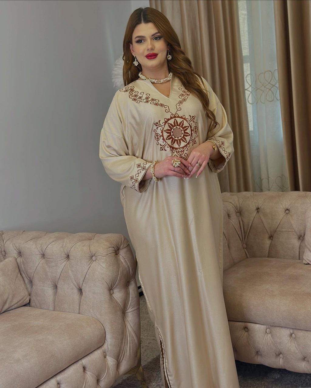 ✨ Caftan Élégance Dorée ✨