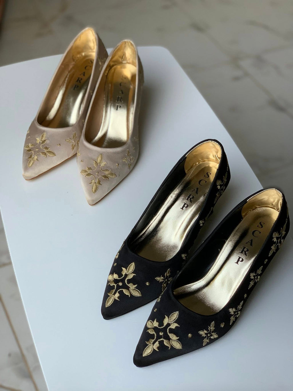 ✨ Élégance intemporelle – Escarpins brodés Mejboud ✨