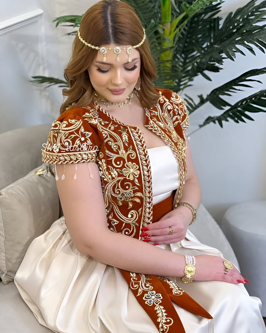 Gallila Algérien Brique & Ivoire – Élégance Festive et Authentique 💫