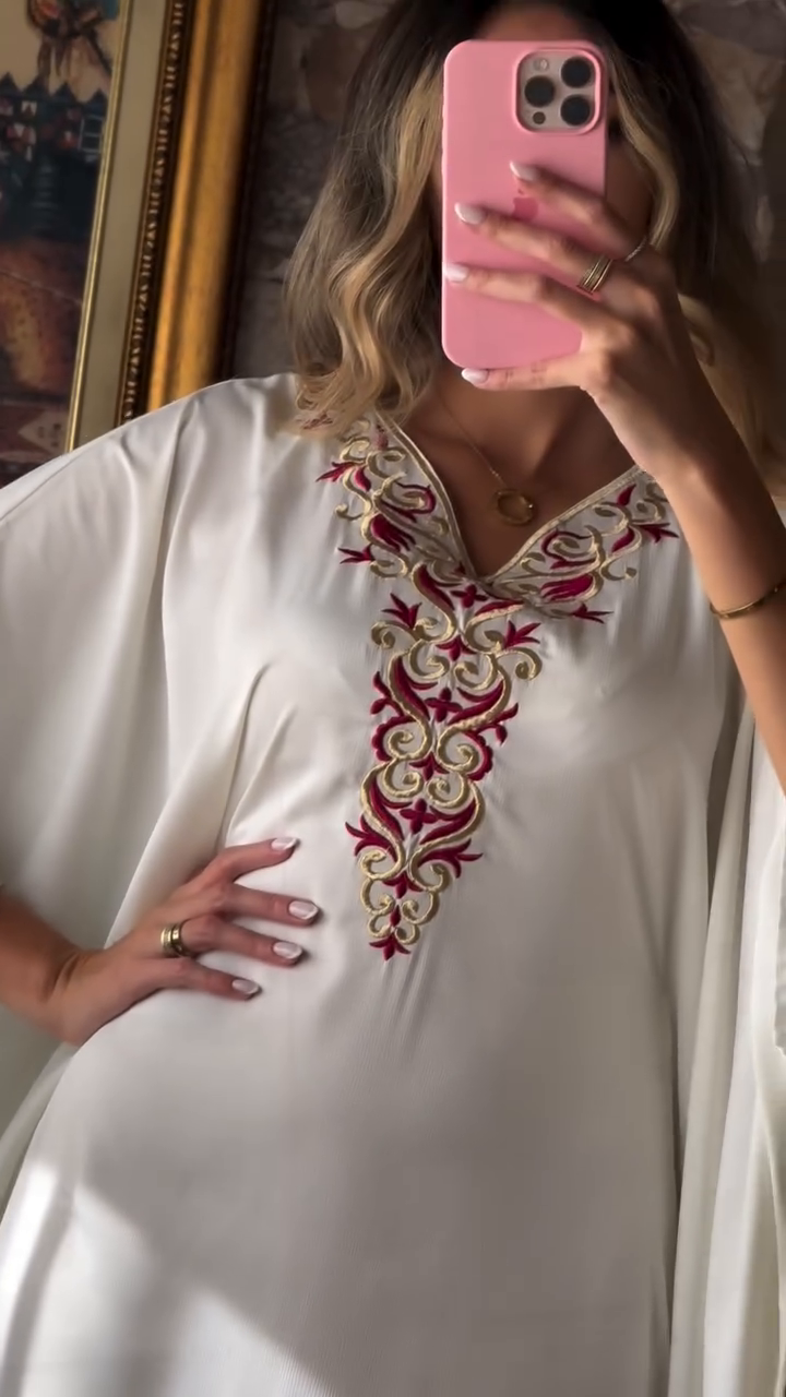 Robe Zina 🌸 – Longue à manches papillon, élégance et confort absolu