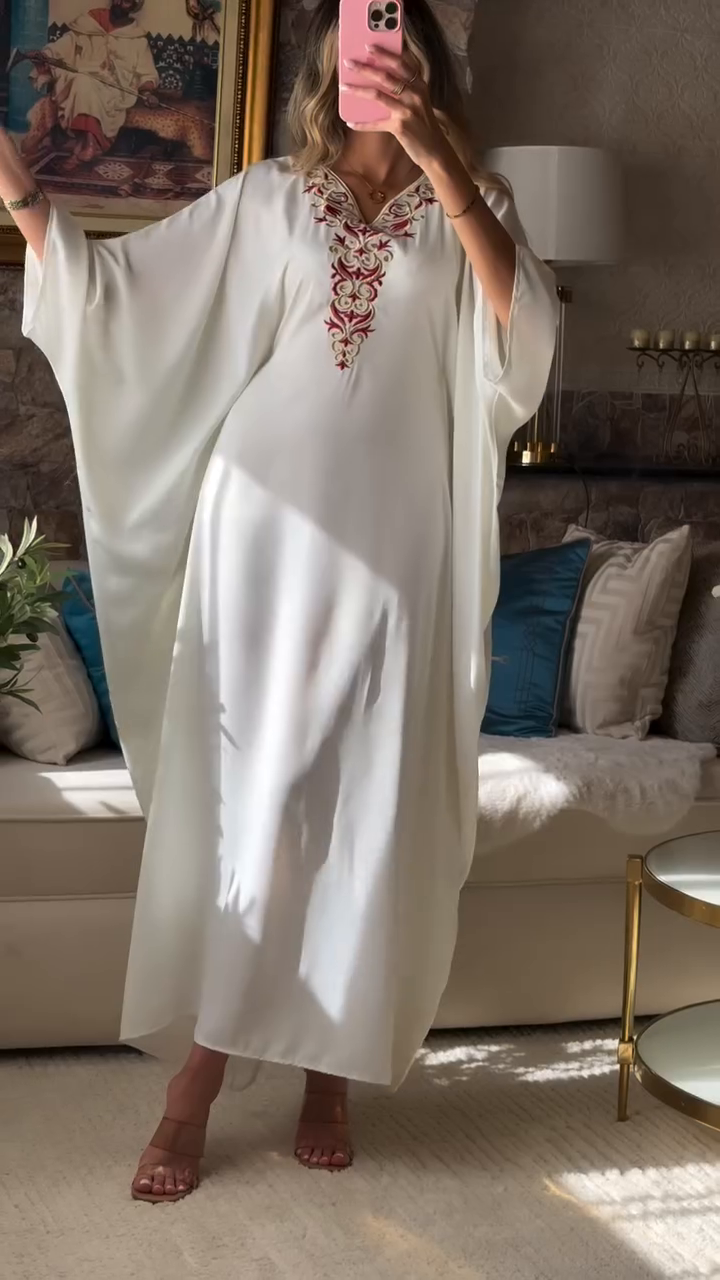 Robe Zina 🌸 – Longue à manches papillon, élégance et confort absolu