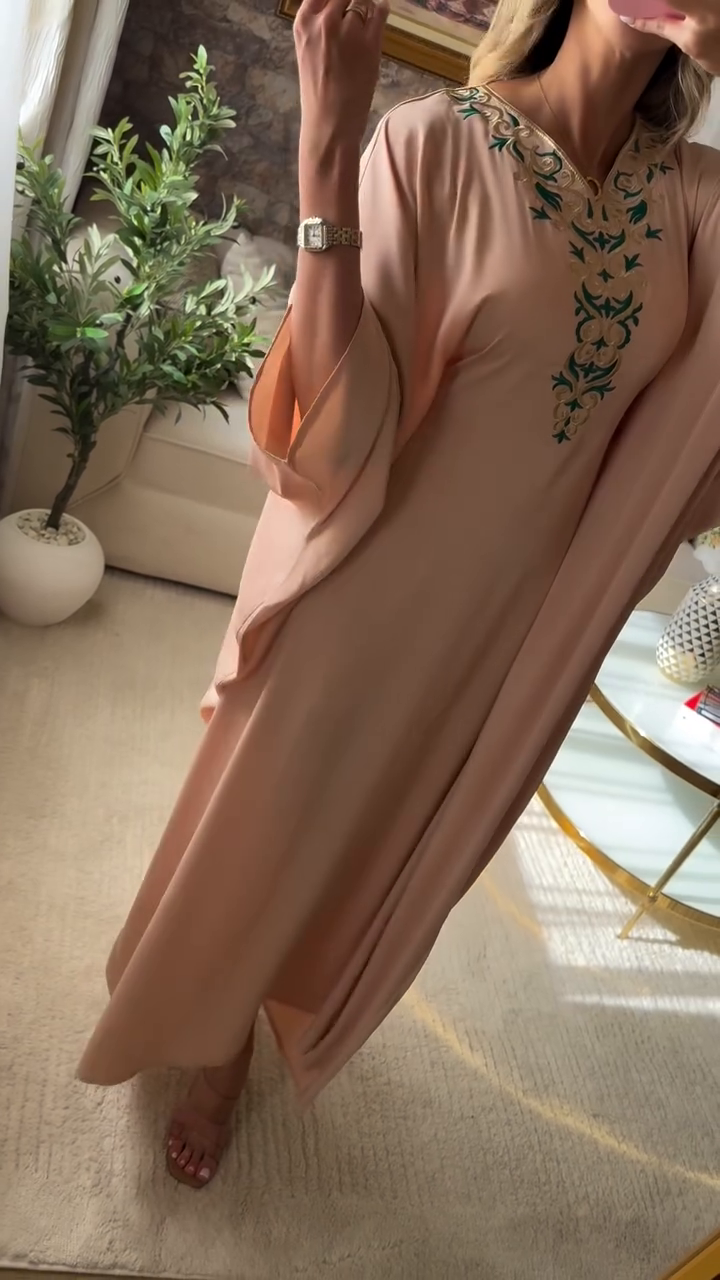 Robe Zina 🌸 – Longue à manches papillon, élégance et confort absolu