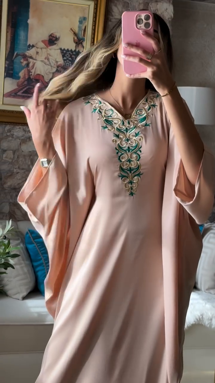 Robe Zina 🌸 – Longue à manches papillon, élégance et confort absolu