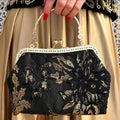✨ Sac en Brocard Noir &amp; Doré – Élégance Royale ✨
