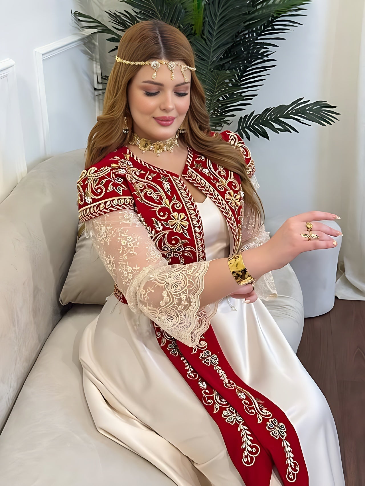 Gallila Algérien Brique & Ivoire – Élégance Festive et Authentique 💫