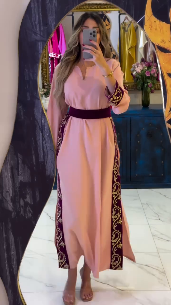 🌸 Caftan Rose – Douceur, Élégance &amp; Raffinement 🌸