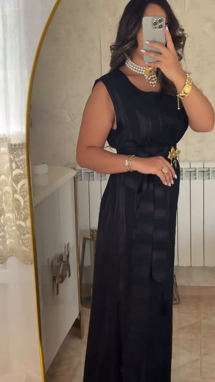 🖤 Caftan Nedjma – Élégance Noire Infinie 🖤