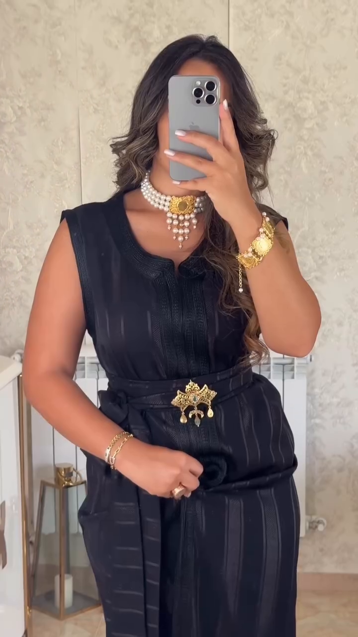 🖤 Caftan Nedjma – Élégance Noire Infinie 🖤
