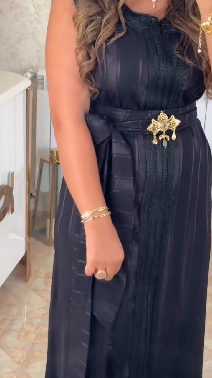 🖤 Caftan Nedjma – Élégance Noire Infinie 🖤