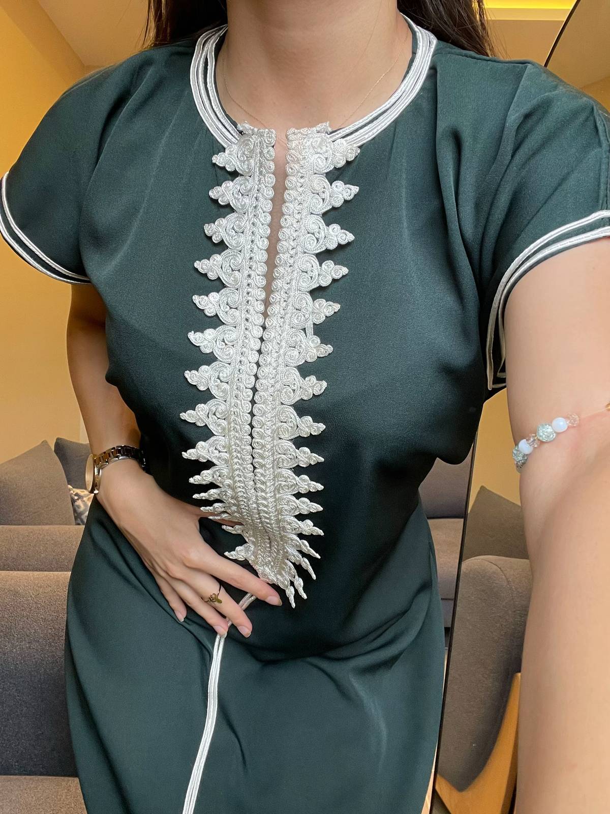 ✨ L'Essence du Charme Oriental – Caftan Princesse El Kahina Vert  Brodé