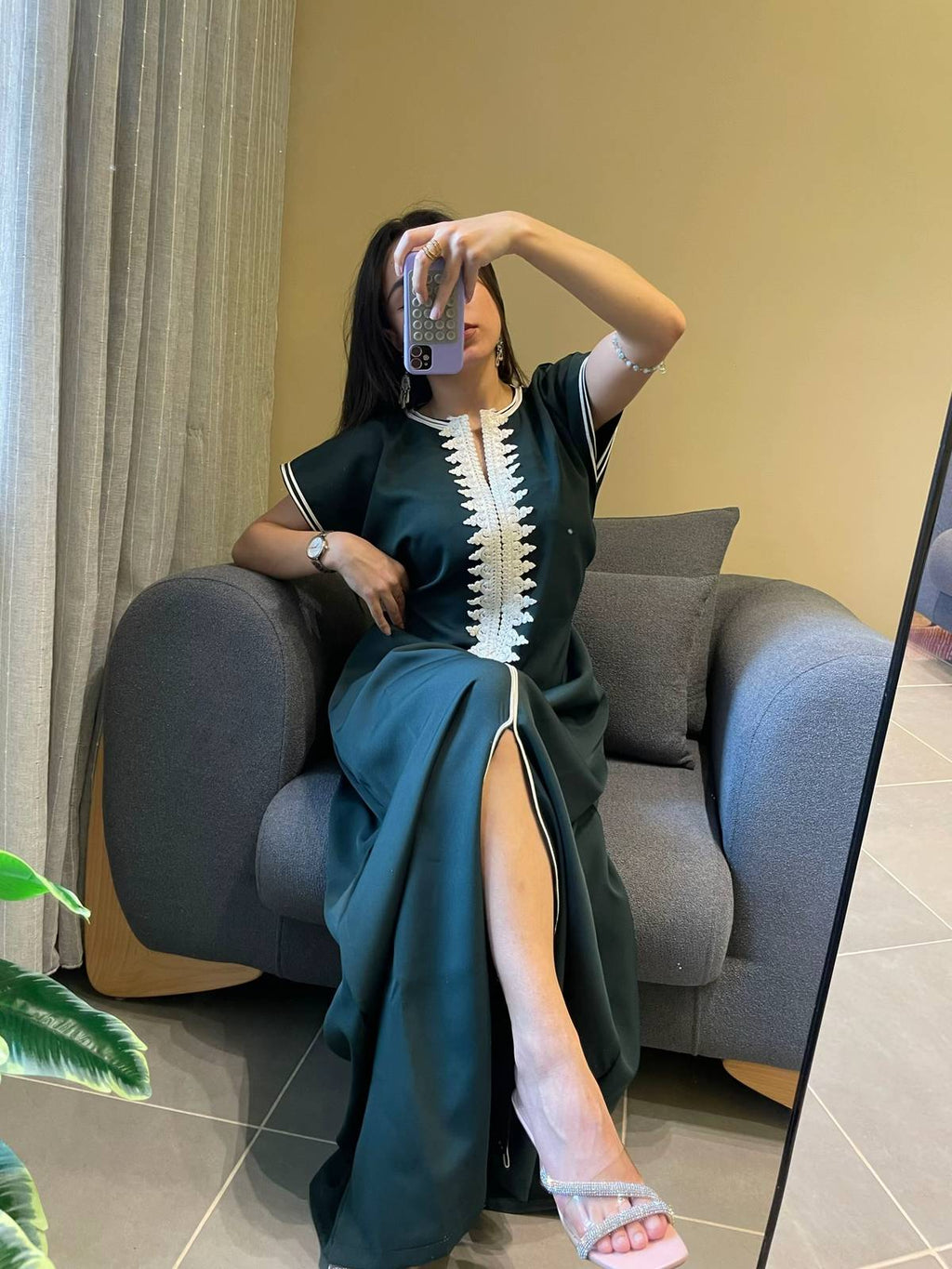 ✨ L'Essence du Charme Oriental – Caftan Princesse El Kahina Vert  Brodé