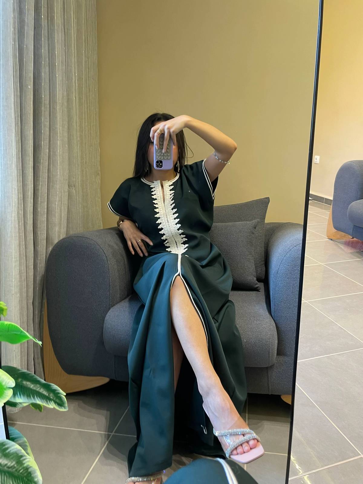 ✨ L'Essence du Charme Oriental – Caftan Princesse El Kahina Vert  Brodé