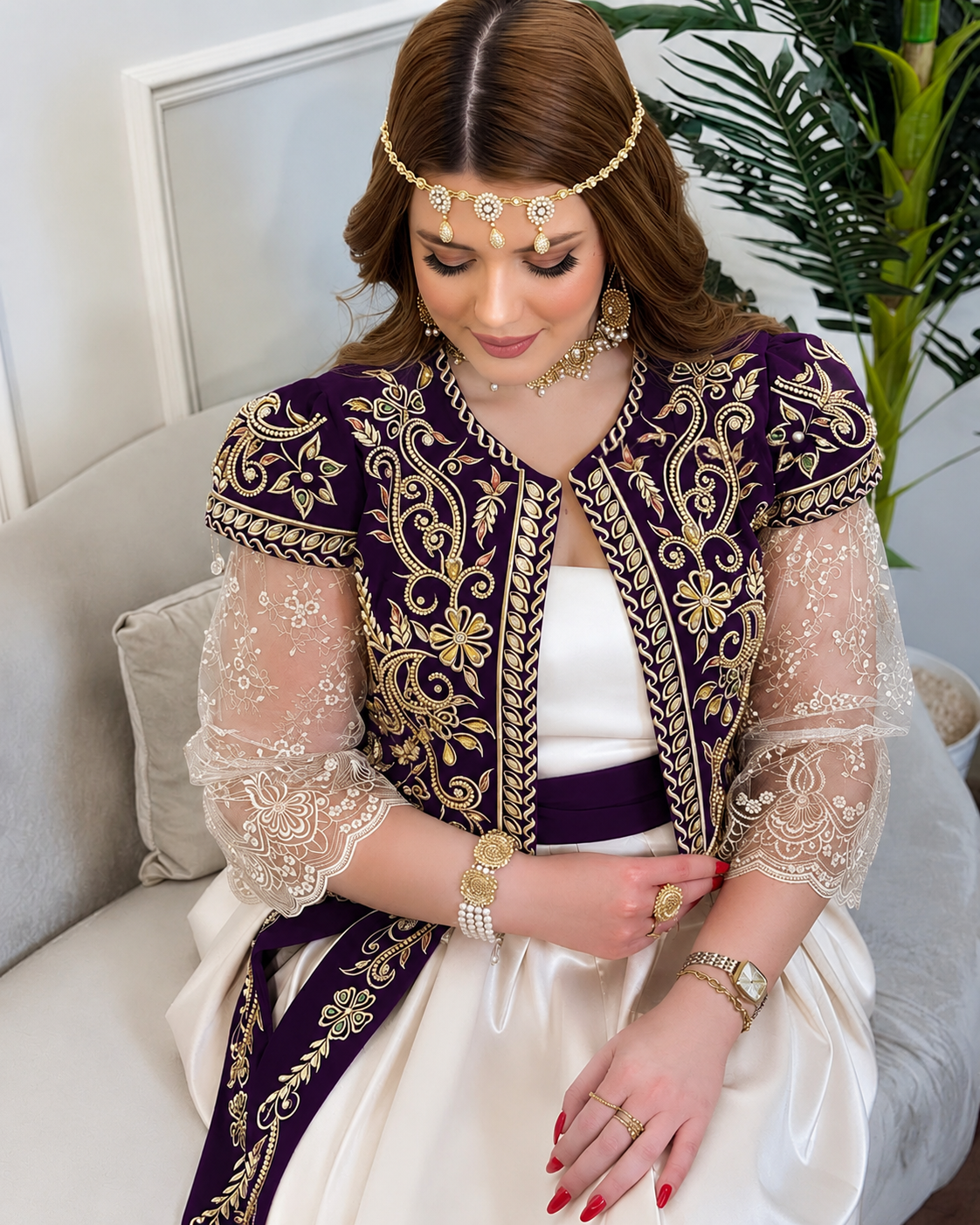 Gallila lilas Prestige–Broderies Dorées & Dentelle