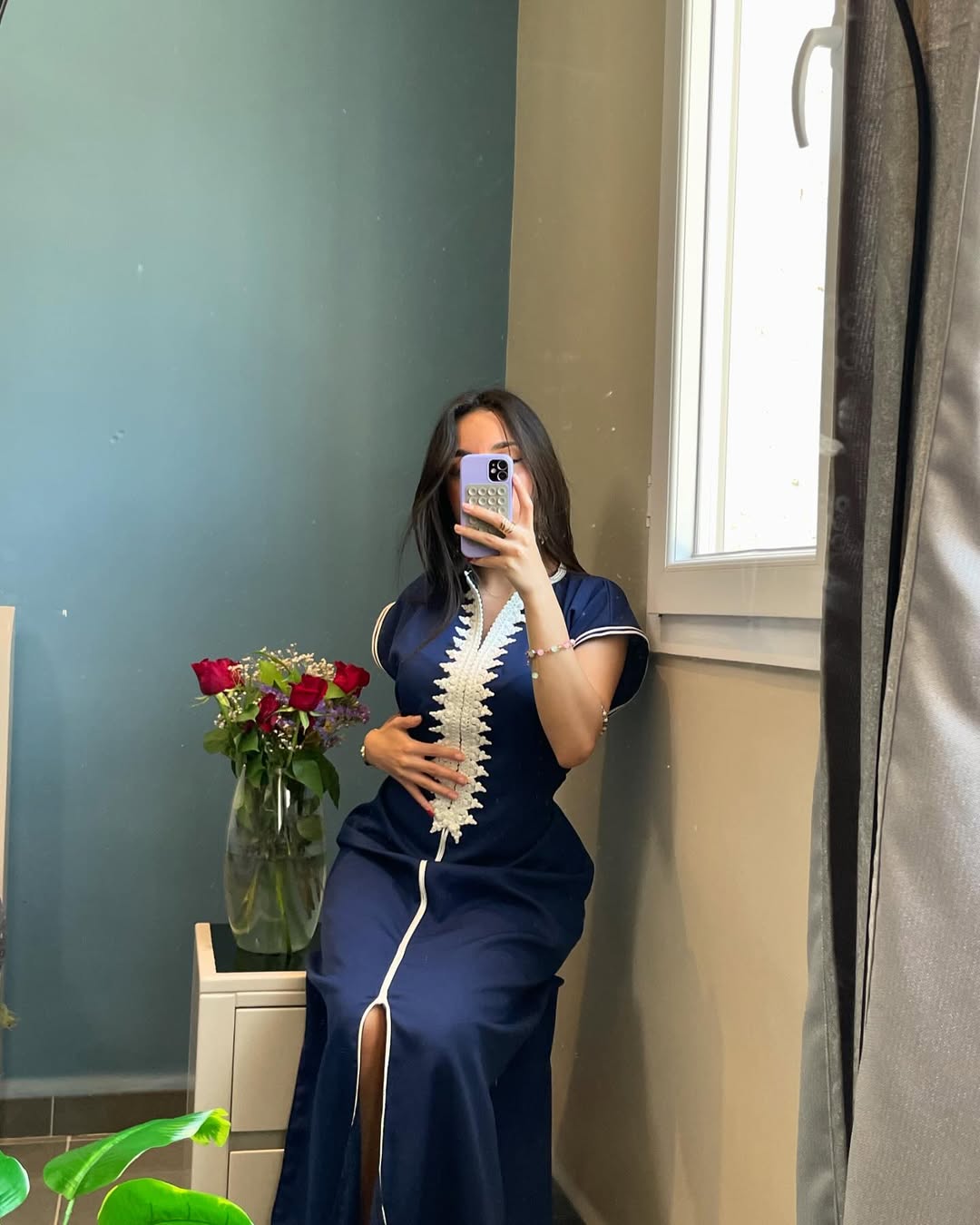 ✨ Élégance en Bleu Nuit – Caftan Princesse El Kahina Haute Couture